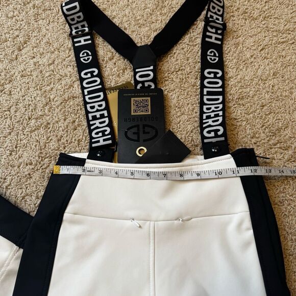 GOLDBERGH WOMEN'S HIGH END SALOPETTE SKI PANTS BIB WHITE BLACK NWT US 4 - Picture 9 of 13